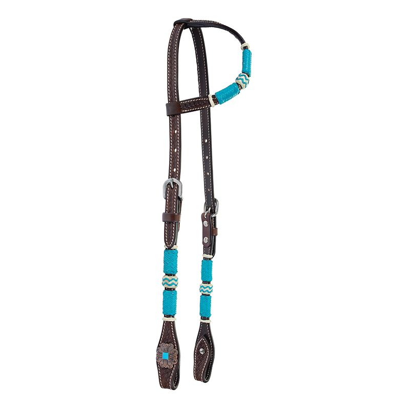 1025-15-SC Circle Y Turquoise Roundup One Ear Headstall sku 1025-15-SC