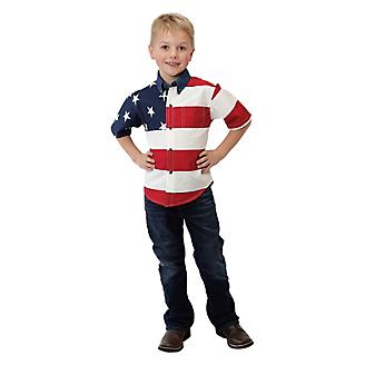 Roper Boys American Flag S/S Shirt