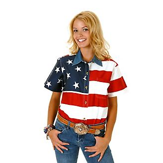 Roper Ladies American Flag S/S Shirt