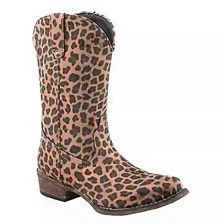 Roper Childs Riley Leopard Snip Toe Boots
