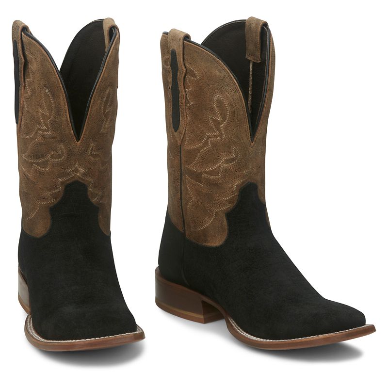 Tony Lama Mens Tucson Sq Toe Boots 9 D Black -  JUSTIN BRANDS INC, TL3026/9D
