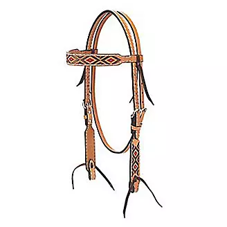 Weaver Turquoise Cross Floral Tooled BB Headstall