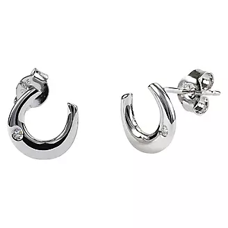 Kelly Herd Single Stone Horseshoe Earrings