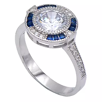 Kelly Herd Blue Spinel Halo Ring 6