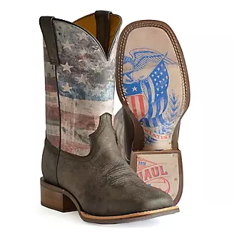 Tin Haul Mens Patriot Sq Toe Boots