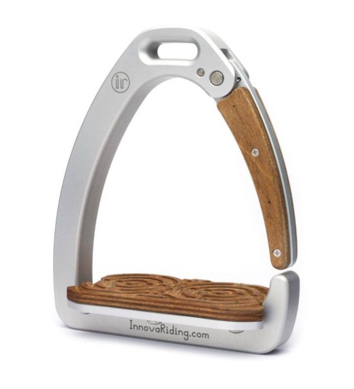 Innova Aria 4.75 Inch Stirrups Silver/Dk Wood