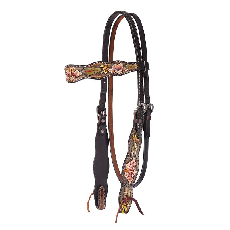 1014-12-SC Circle Y Texas Grace Browband Headstall Brown sku 1014-12-SC