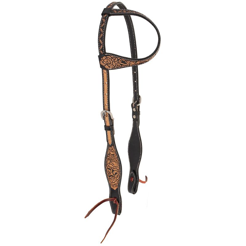 1024-15-WV Circle Y Blooming Wild One Ear Headstall Brown sku 1024-15-WV