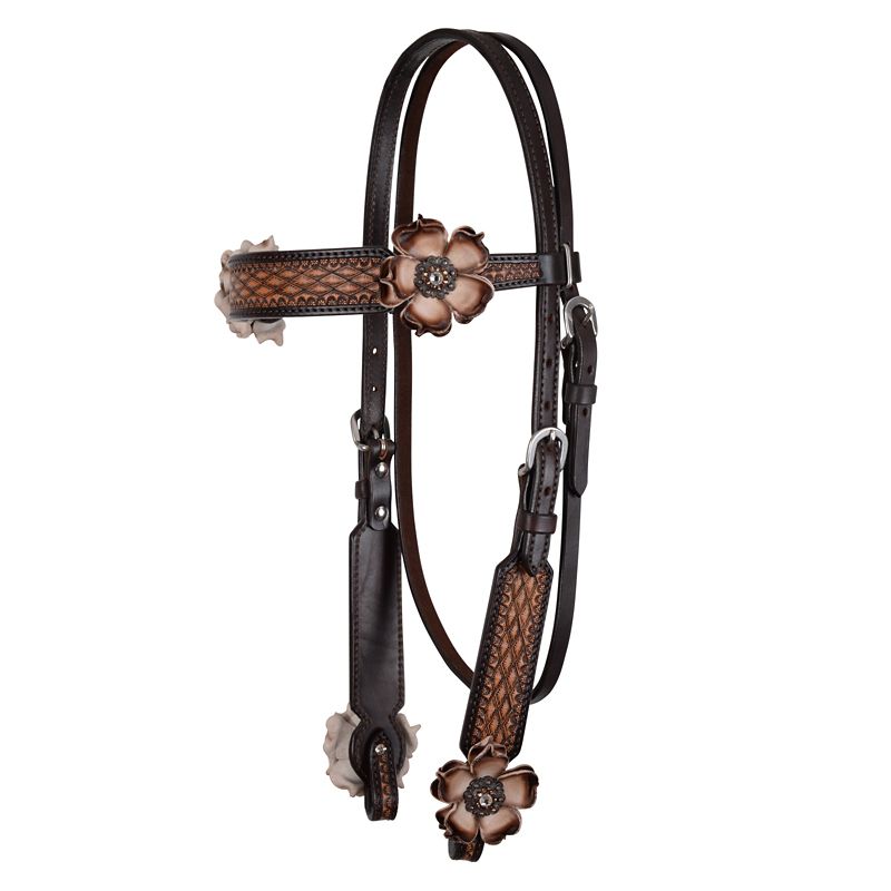 Circle Y Dusty Rose Vintage BBand Headstall Brown