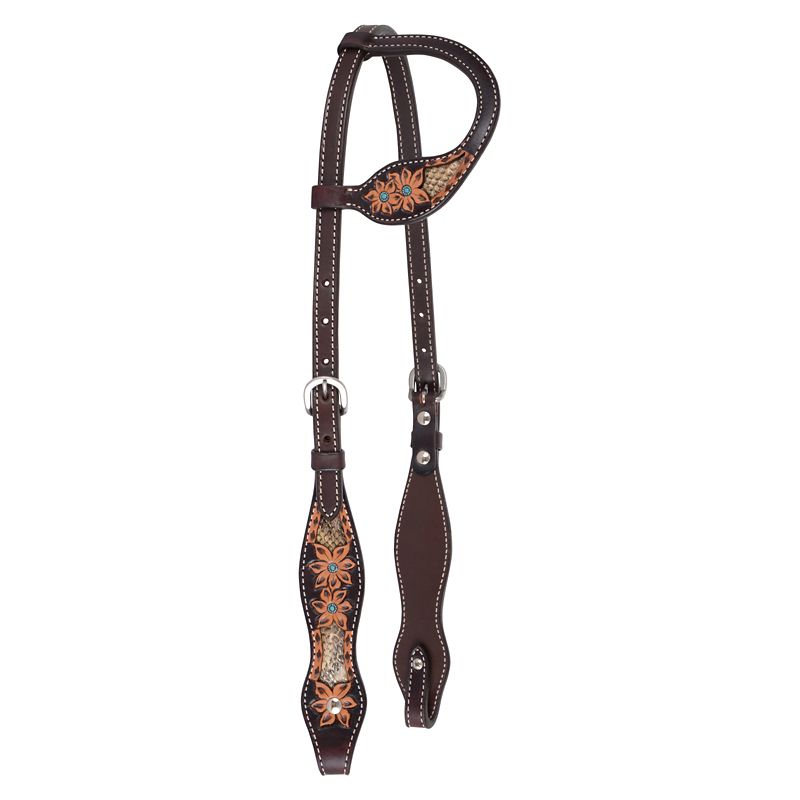 Circle Y Python Pass One Ear Headstall Brown