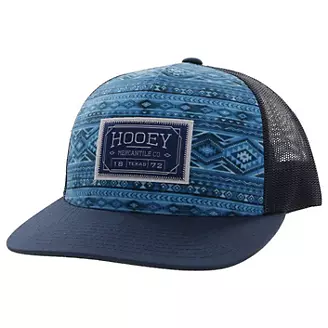 Hooey Doc 5-Panel Trucker Cap with Blue/White Rect