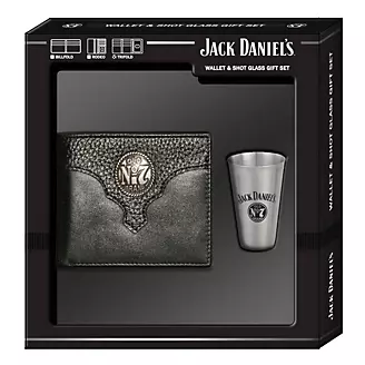 Jack Daniels Billfold Wallet Shot Glass Gift Se