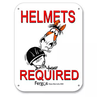 Fergus Barn Sign Helmet Required