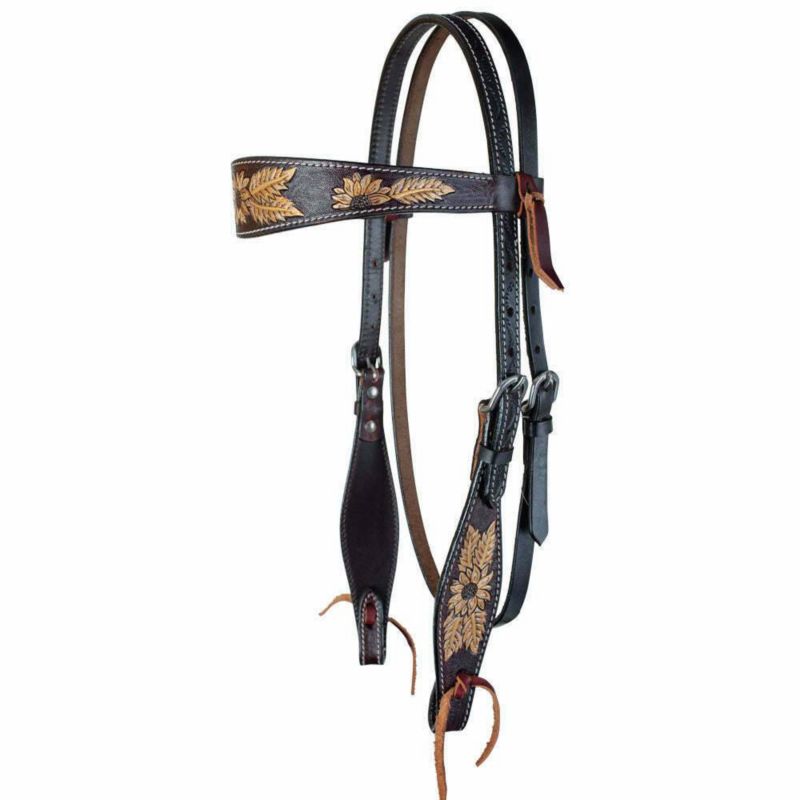 1016-12-SC Circle Y Golden Sunflower Browband Headstall sku 1016-12-SC