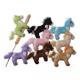 Gift Corral Plush Horse On Twisted Lollipop Bk/Wh
