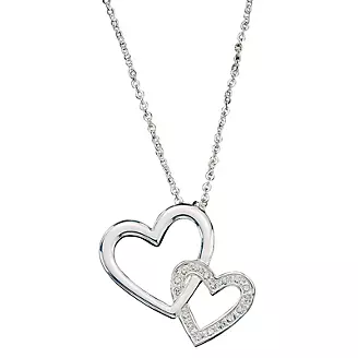 Montana Silversmiths Double Heart/Crystal Necklace