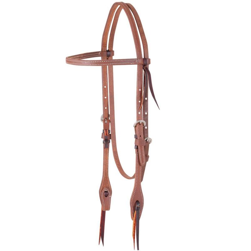 Stitched Harness Leather Browband Headstall 1/2 Br