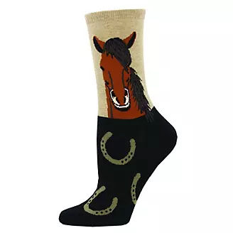 Horse Profile Socks Black/Brown