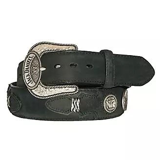 Jack Daniels Black Leather Western Belt