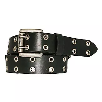 Jack Daniels Black Leather Belt with Grommets