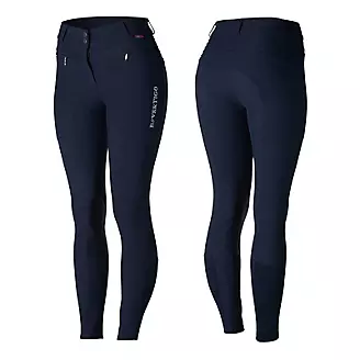  Womens Riding Tights Knee-Patch Breeches Equestrian Horse  Riding Pants Schooling Tights Zipper Pockets Stone Gray M
