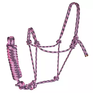 Reinsman Rope Halter with Lead Horse Pink/ Purple
