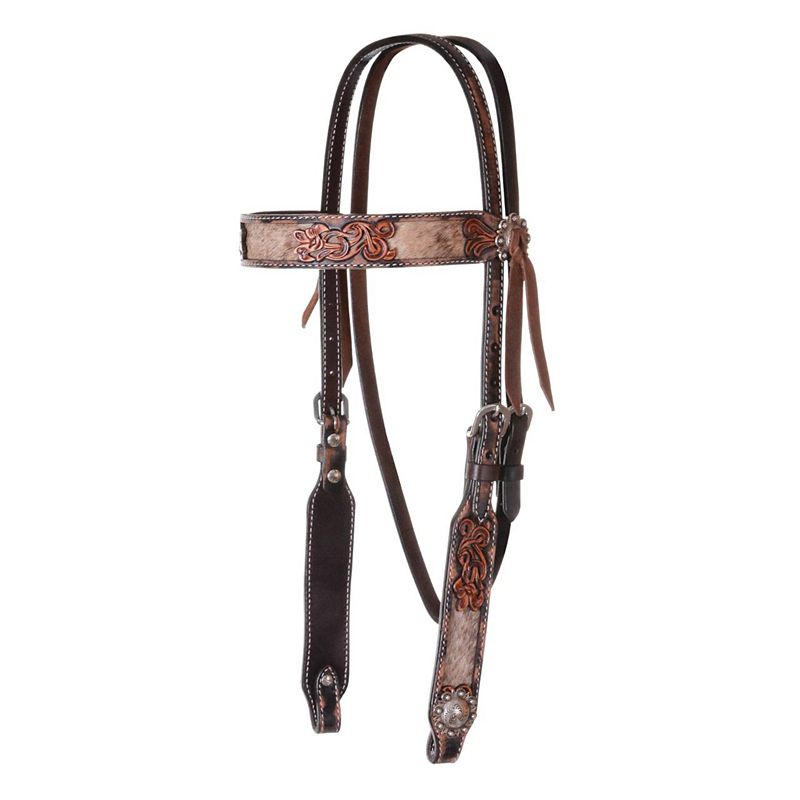 X0226-100VP Circle Y Inlaid Filigree Browband Headstall sku X0226-100VP