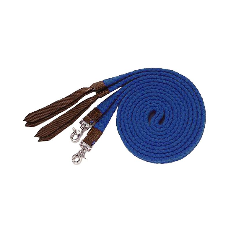 Flat Cotton Split Reins 7ft Royal Blue