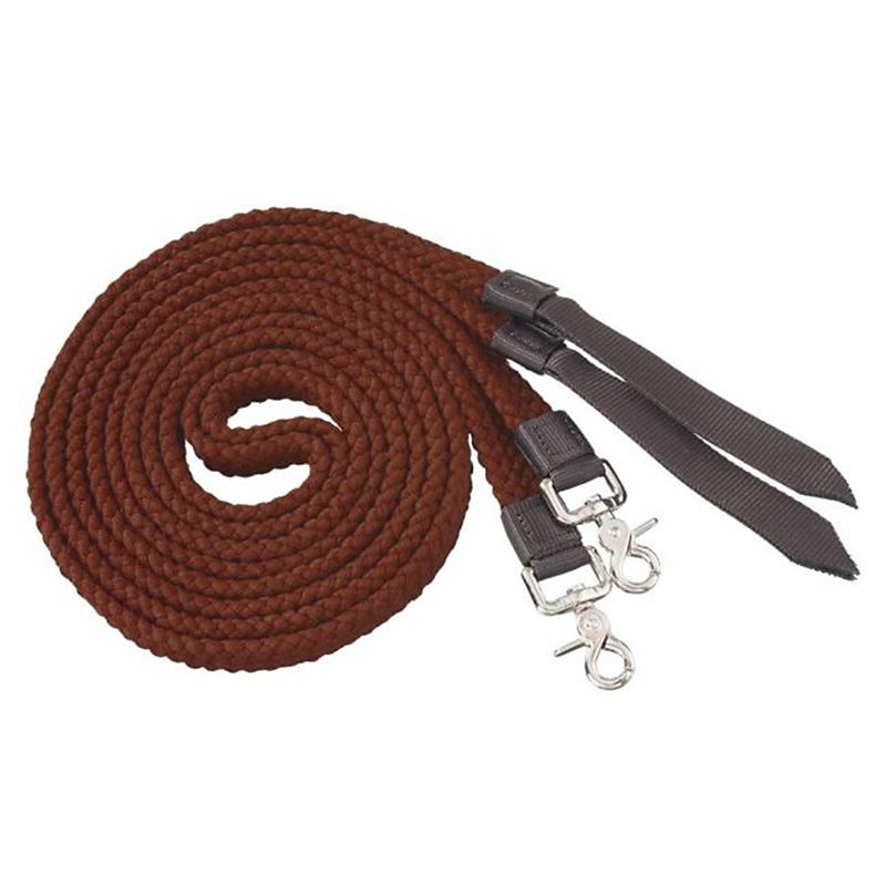 Flat Cotton Split Reins 7ft Brown