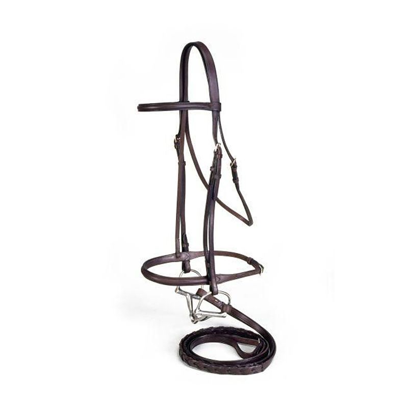 Equiroyal Raised Snaffle Bridle Cob Brown