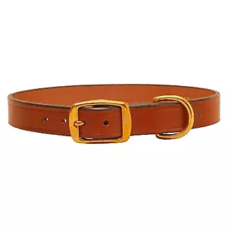 Tory Wide Leather Dog Collar 24in Oakbark