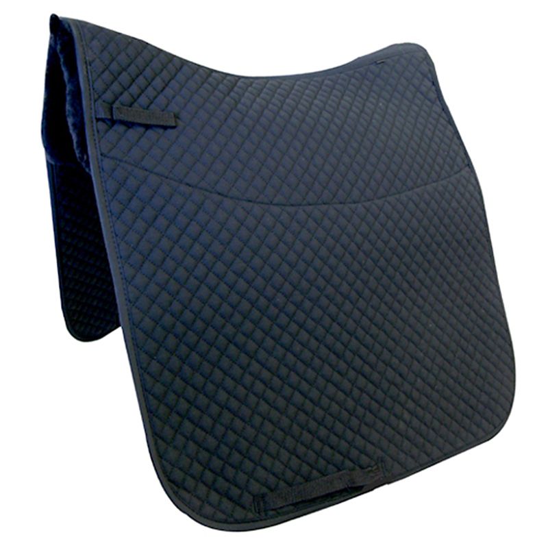 Quilted Dressage Pad With Sheepskin Black