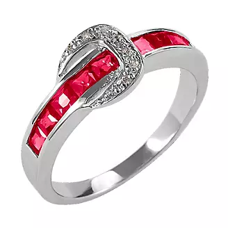 Kelly Herd .925 Channel Buckle Ring 6 Red