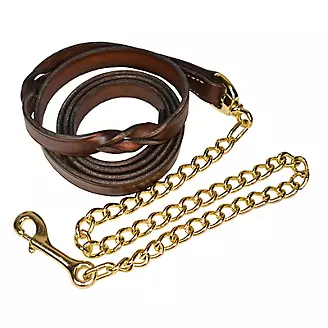 Perris 6Ft Twisted Leather Lead w/Chain
