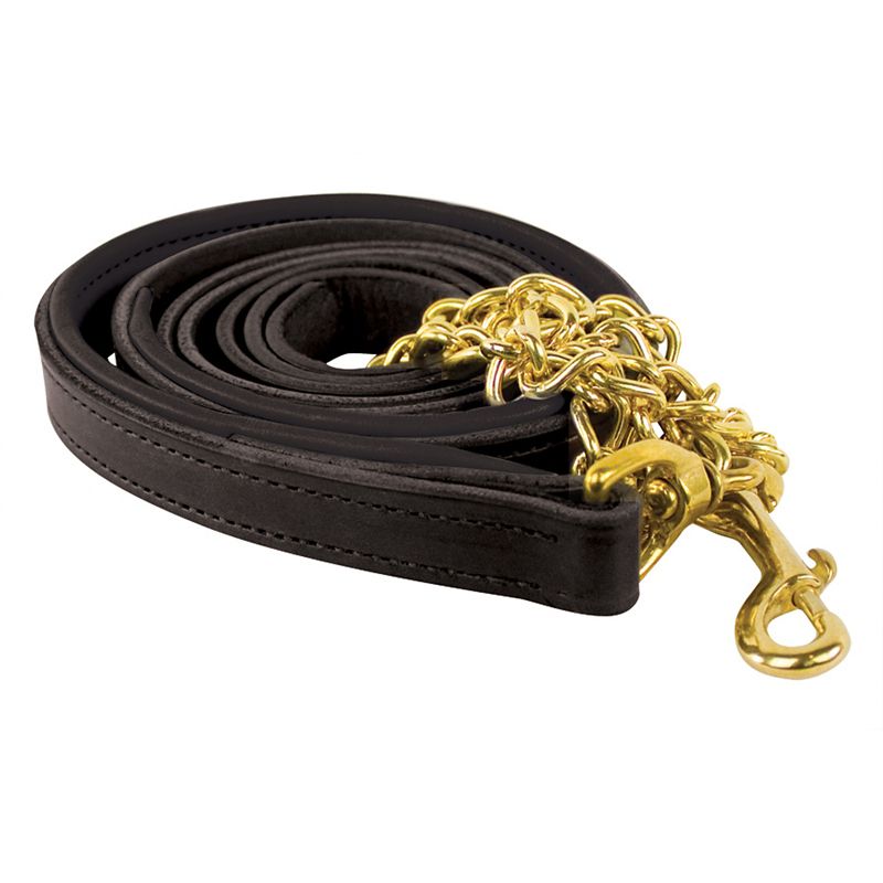 Perris 6Ft Leather Padded Lead w/Chain