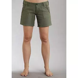 Stetson Ladies Stretch Boyfriend Shorts 10 Green