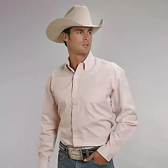 Stetson Mens End On End Pocket Long Sleeve Button