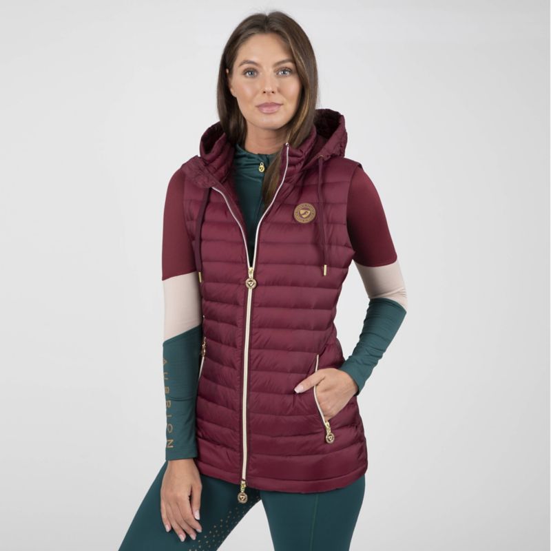 Shires Aubrion Ladies Norwood Packaway Vest S Wine -  SHIRES EQUESTRIAN LLC, 8288-WINE.-SMALL