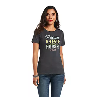 Ariat Ladies Peace Love Horses T-Shirt