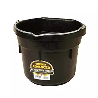 Flatback Plastic Bucket 12qt Black