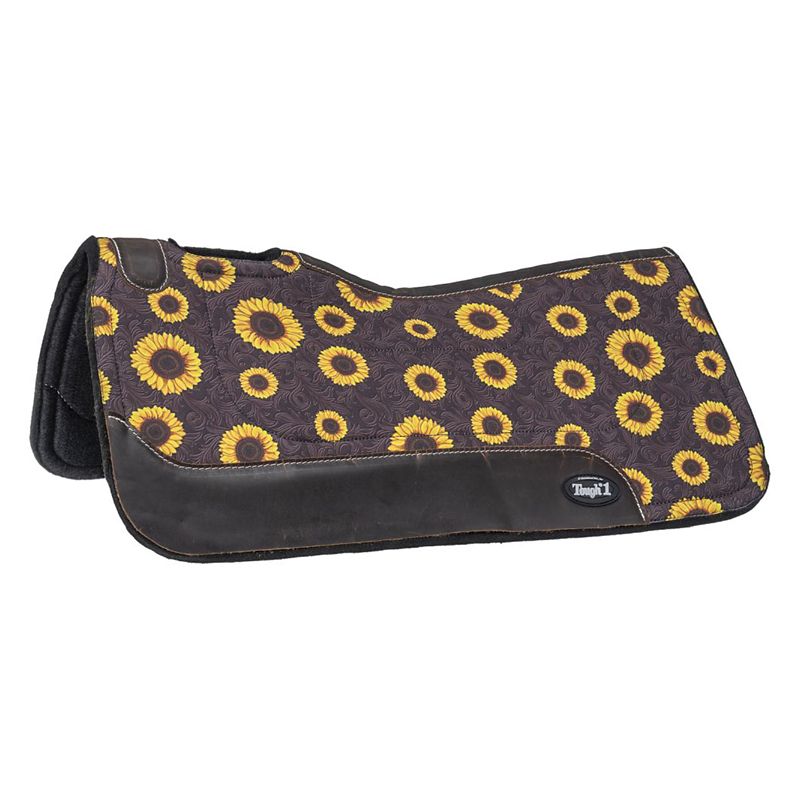 Tough1 Sunflower Print Felt Saddle Pad 28X28