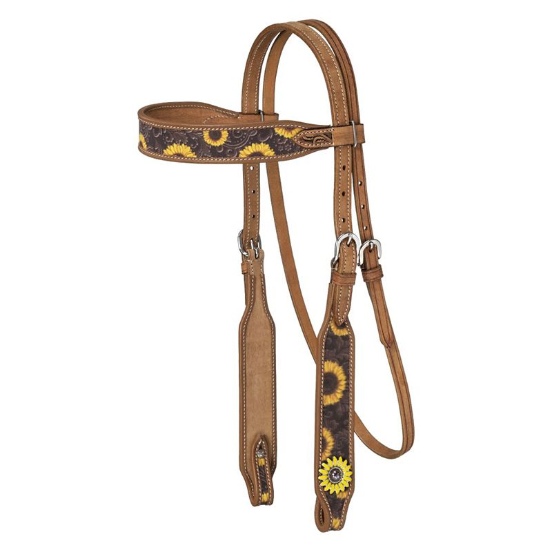 Silver Royal Sunflower Browband Headstall Horse