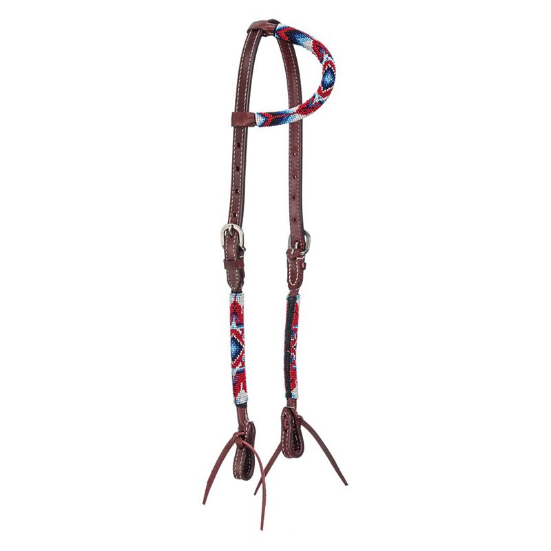 Royal King Beaded Single Ear Headstall Santa Fe