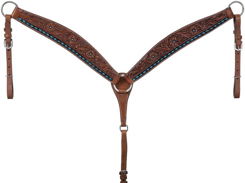 Tough1 Turquoise Buckstitch Breastcollar Horse Me