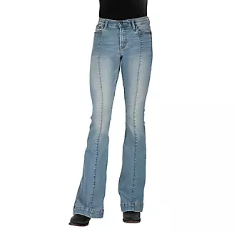 Stetson Ladies High Waist Seam Flare Jeans