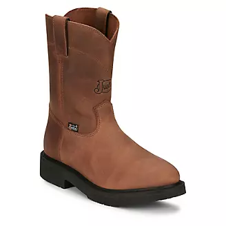 Justin Mens Pull On Round Toe Boots