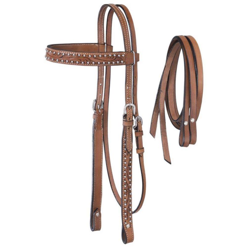 Royal King Braden Mini Headstall w. Reins Dark Oil