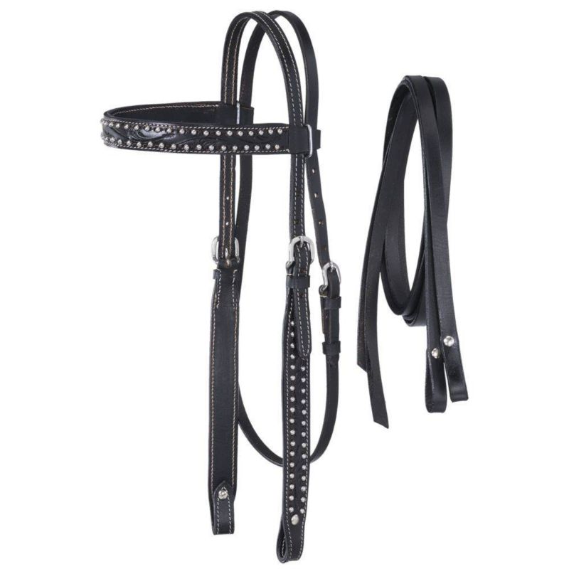 Royal King Braden Mini Headstall w. Reins Black