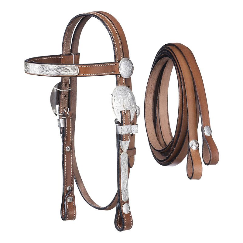 King Series McCoy Mini BB Headstall w.Reins Dk Oil