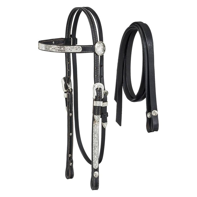 King Series McCoy Pony BB Headstall w.Reins Black